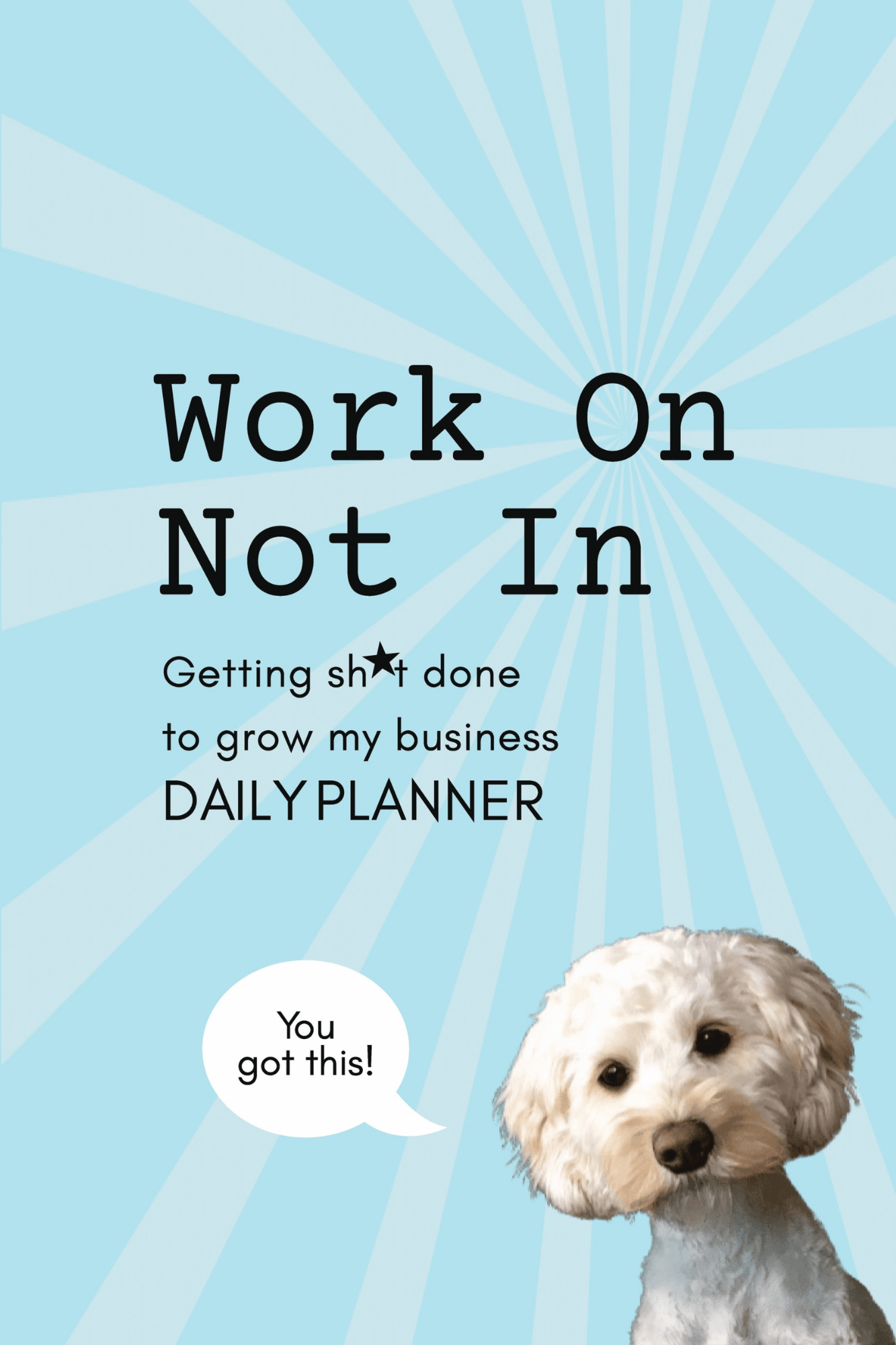 The work on not in undated daily planner book cover.